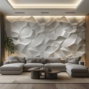 3D Geometric Textured Wall Panel – Modern Sculptural Feature Design